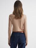 Reiss Brady V-Neck Jersey Top, Camel