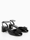 Mango Megan Patent Bow Shoes, Black