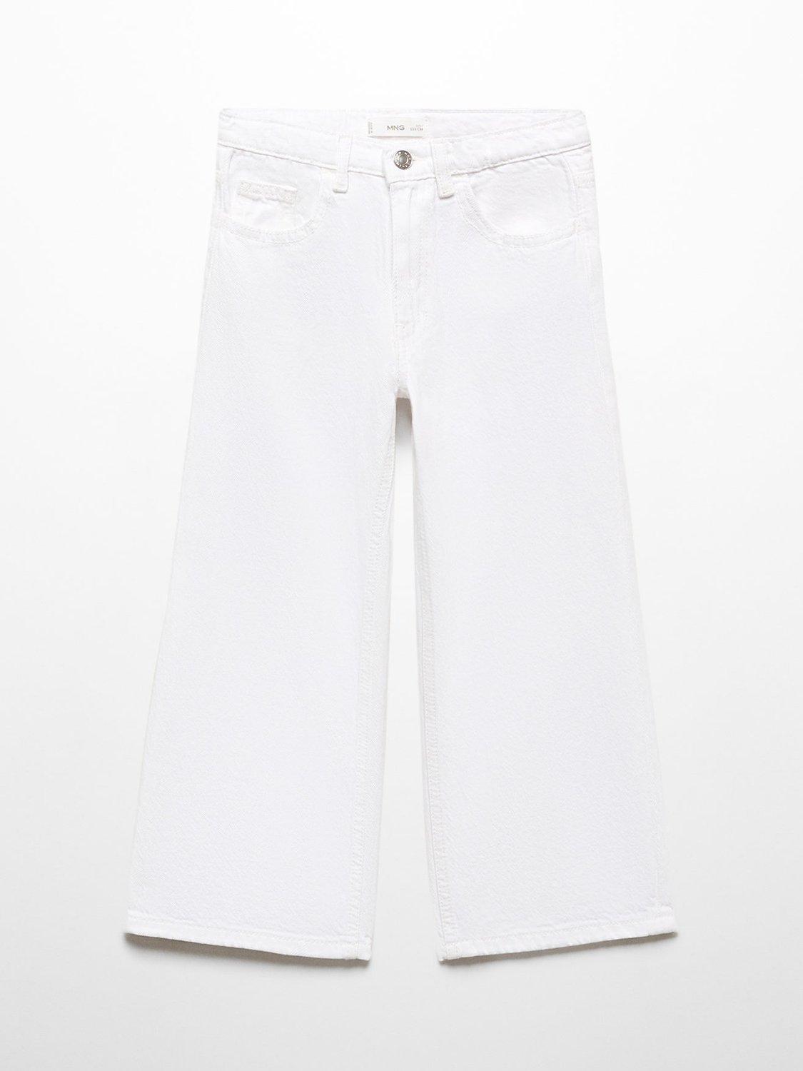 Mango Kids' Culotte Jeans, White