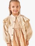 Angel & Rocket Kids' Ella Glass Sleeve Ruffle Twill Jacket, Ecru