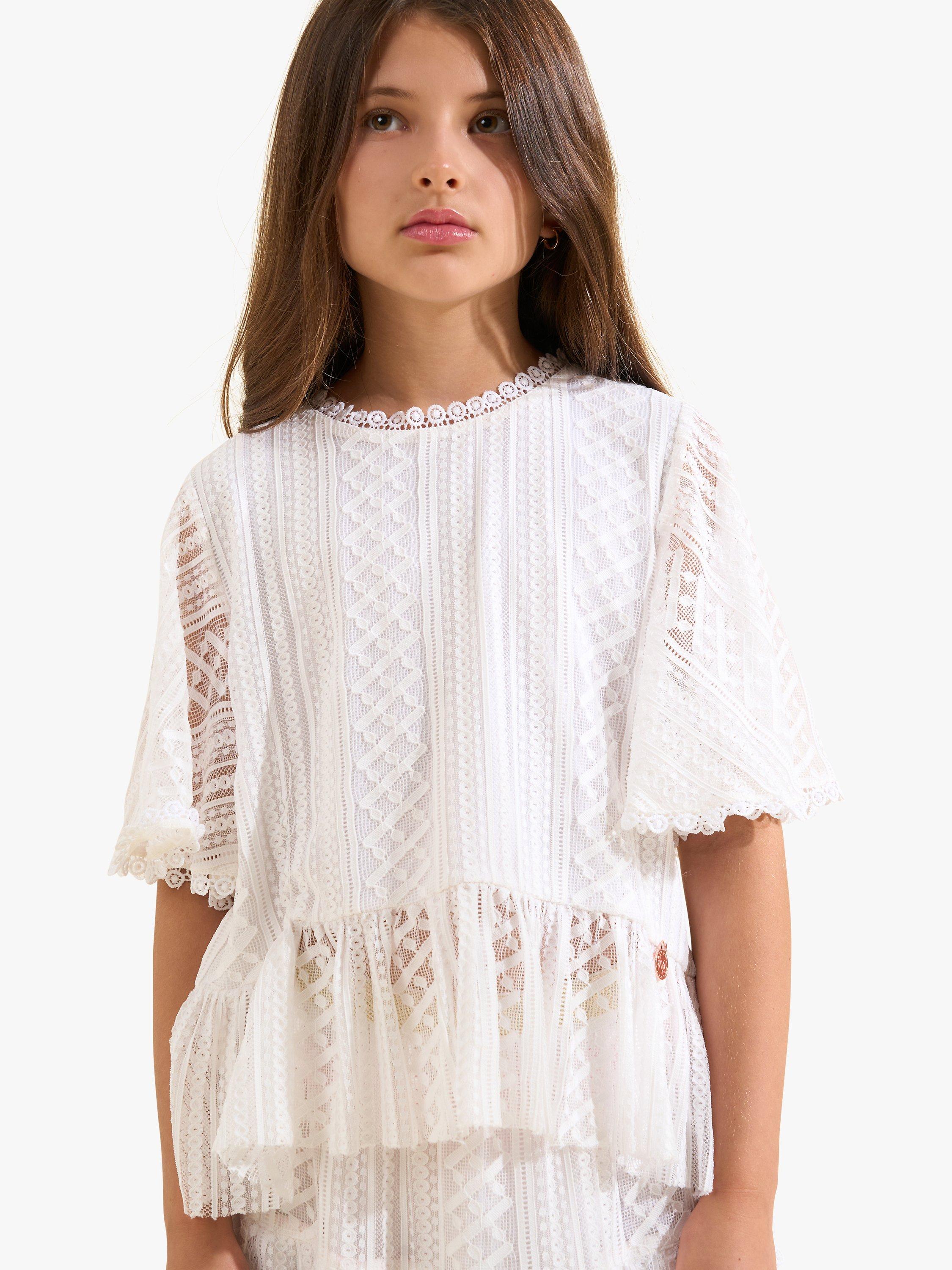 Angel & Rocket Kids' Cape Lace Top, Ivory