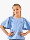 Angel & Rocket Kids' Cape Sleeve Blouse, Cornflower