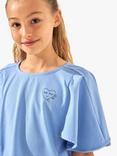 Angel & Rocket Kids' Cape Sleeve Blouse, Cornflower