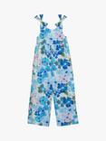 Angel & Rocket Kids' Roma Floral Print Jumpsuit, Blue