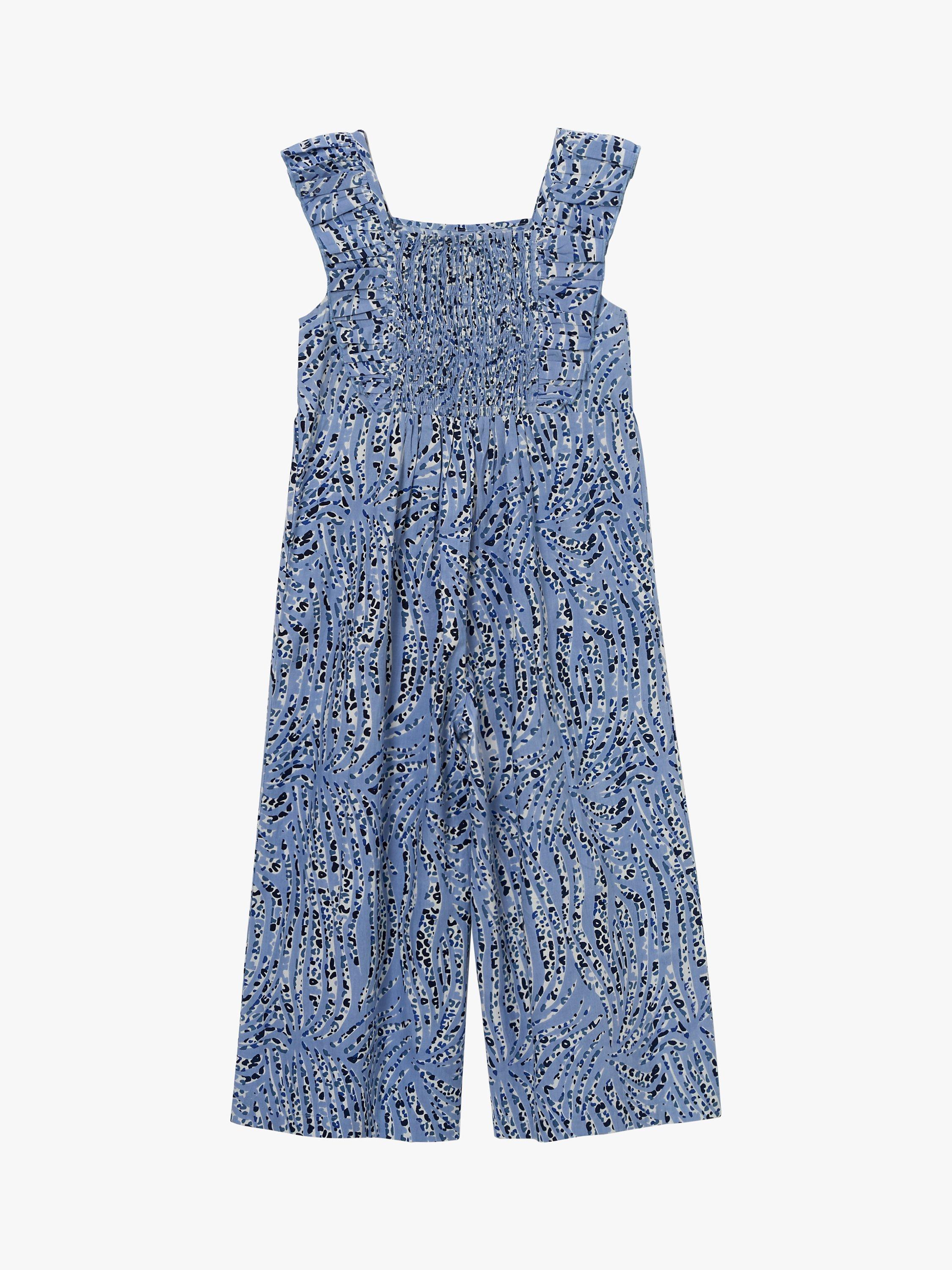 Product image 5 of 6, which shows Angel & Rocket Kids' Animal Print Jumpsuit, Blue, 3 years