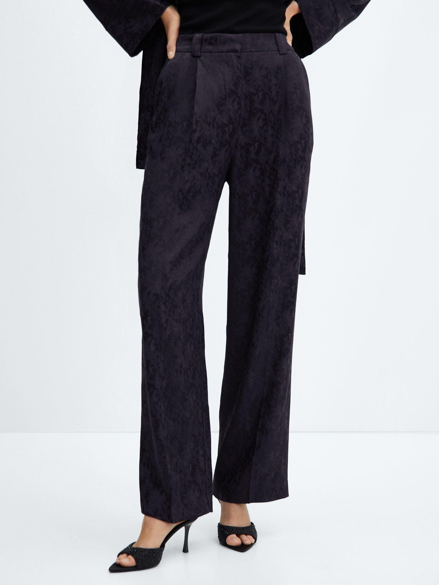Mango Astrid Jacquard Suit Trousers, Dark Blue
