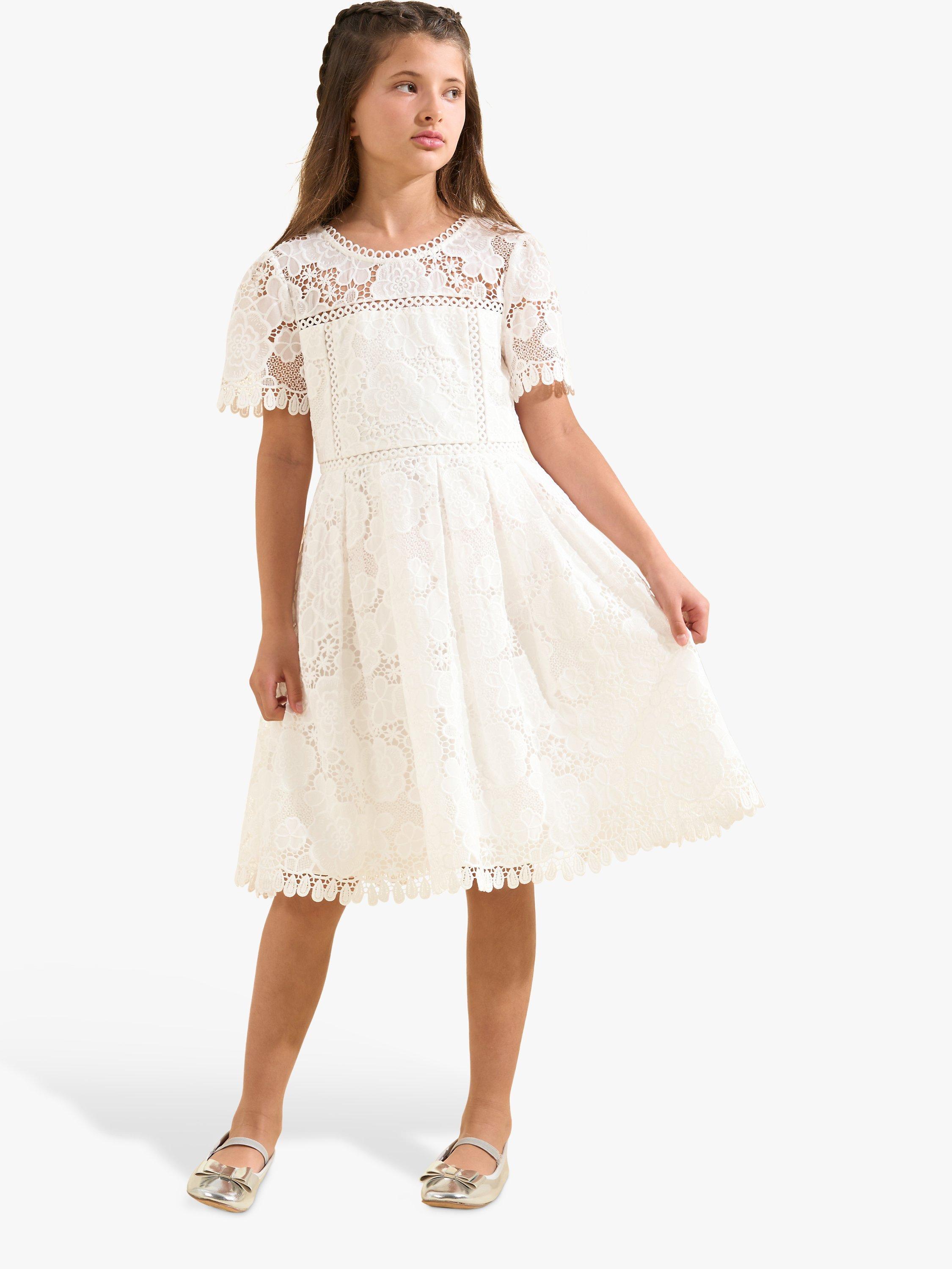 Angel & Rocket Kids' Mavea Lace Dress, White, 3 years