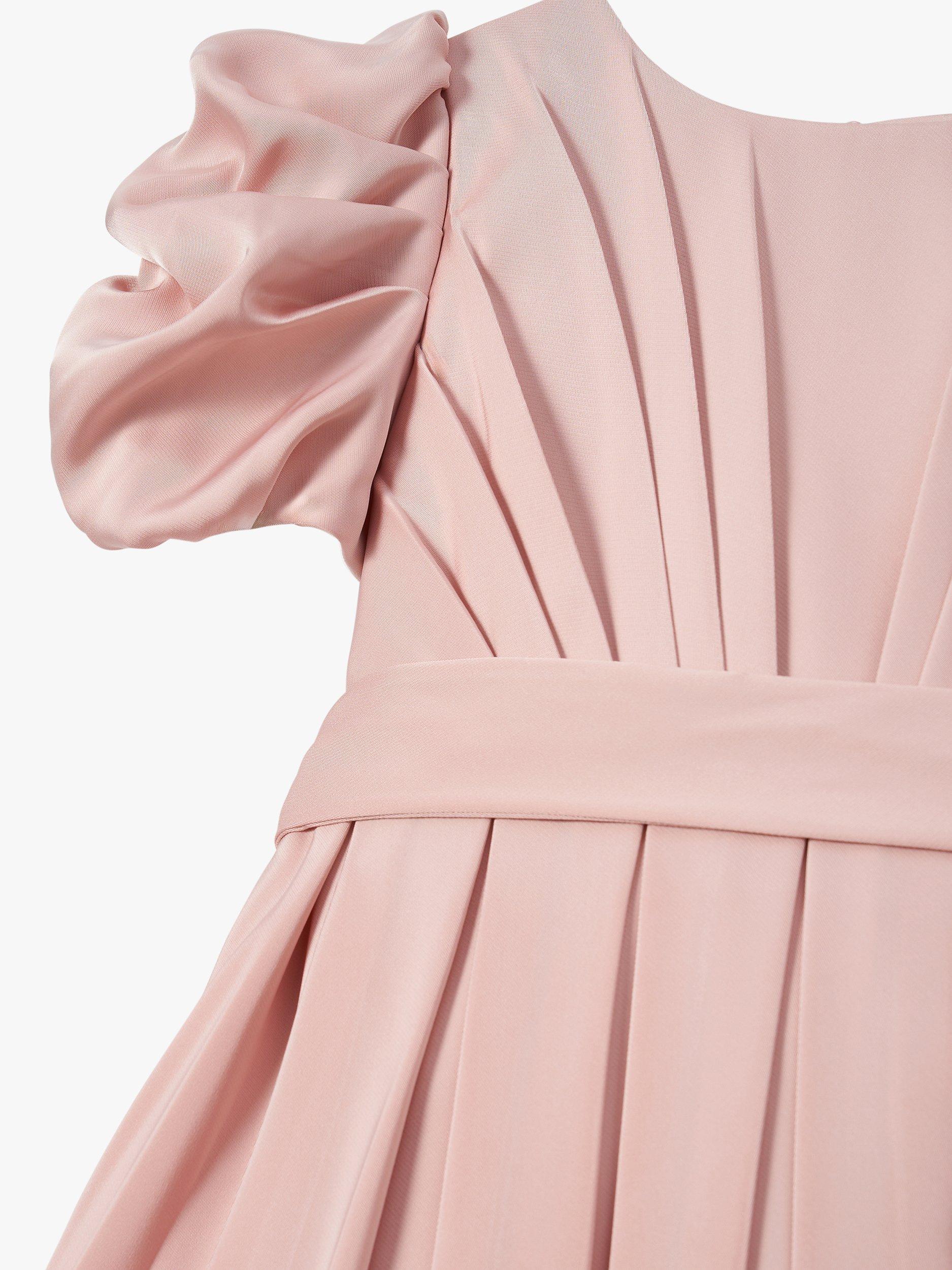 Product image 7 of 7, which shows Angel & Rocket Kids' Portia Pleated Bodice Puff Sleeve Occasion Dress, Blush, 10 years