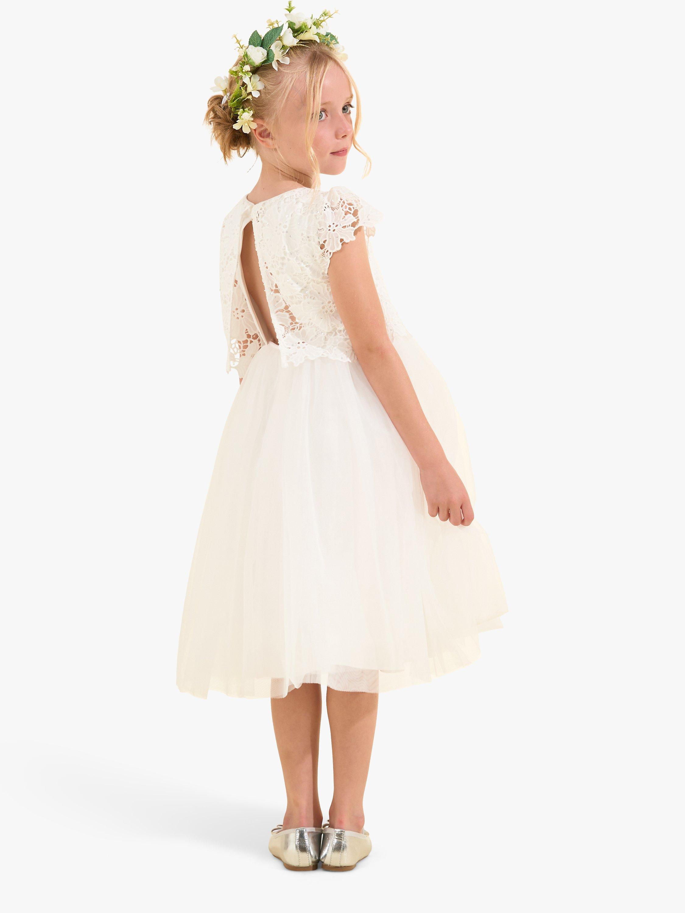 Product image 2 of 8, which shows Angel & Rocket Kids' Esme Lace Bodice Dress, Ivory, 3 years