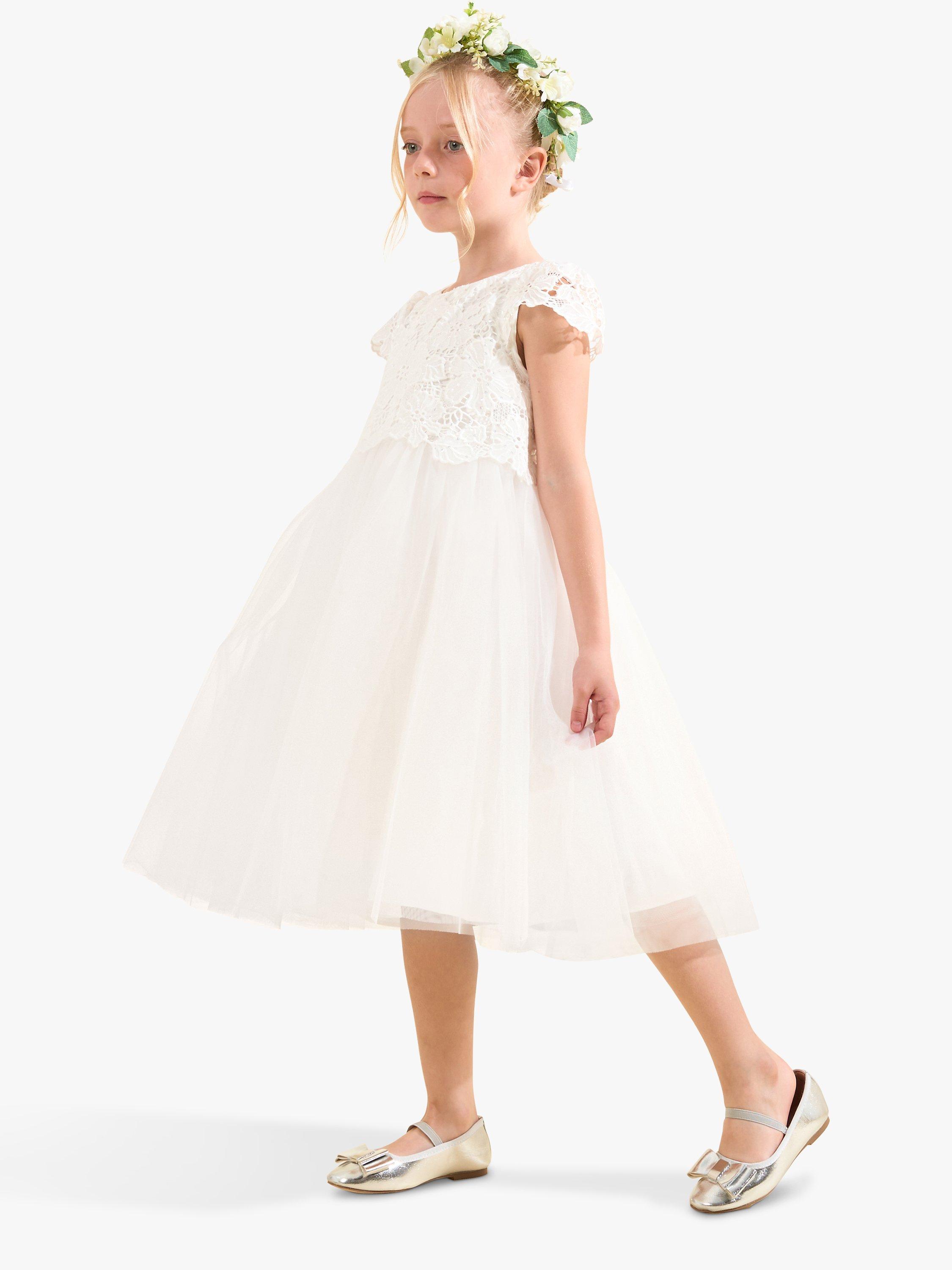 Product image 3 of 8, which shows Angel & Rocket Kids' Esme Lace Bodice Dress, Ivory, 3 years