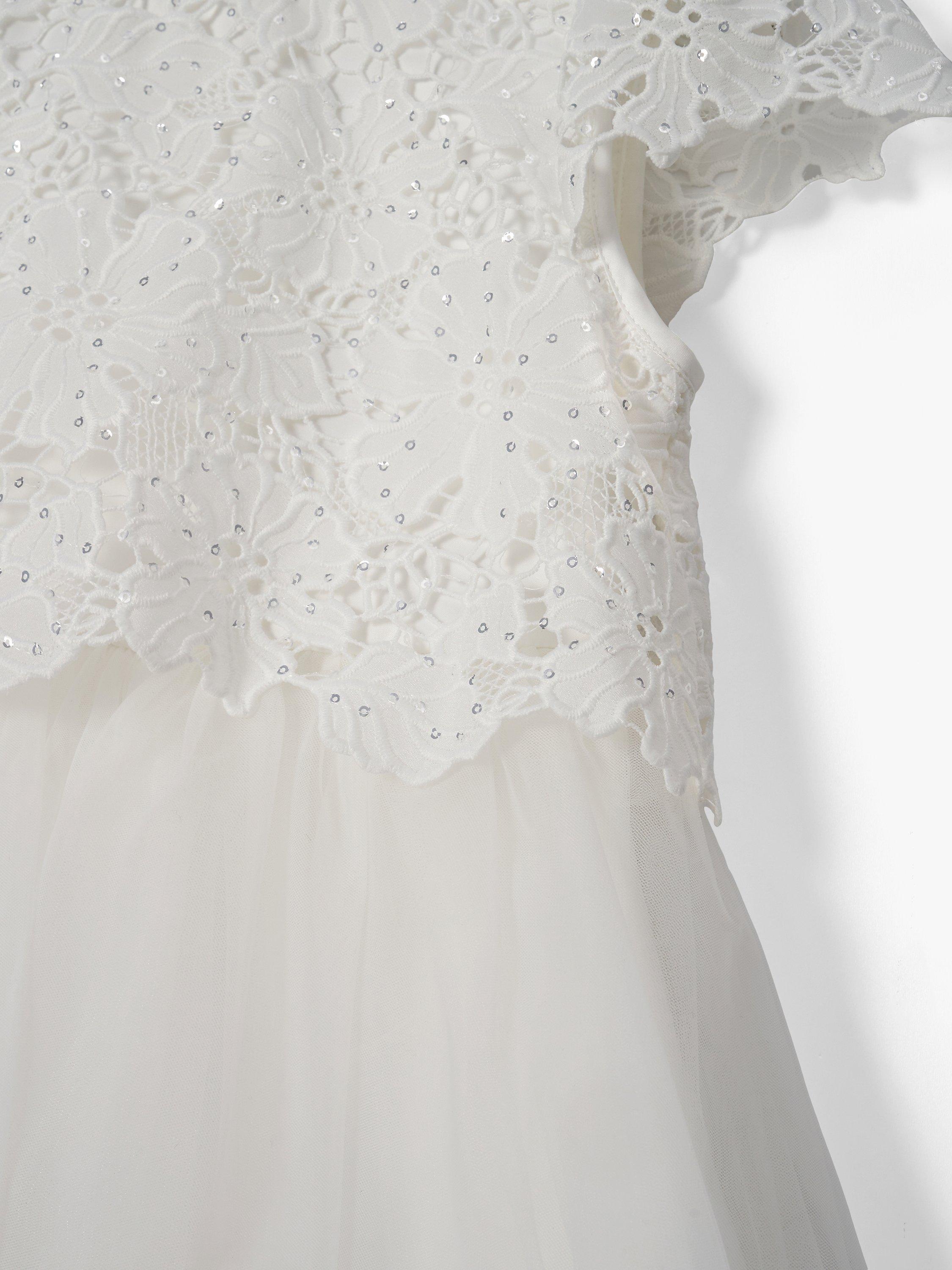 Product image 8 of 8, which shows Angel & Rocket Kids' Esme Lace Bodice Dress, Ivory, 3 years