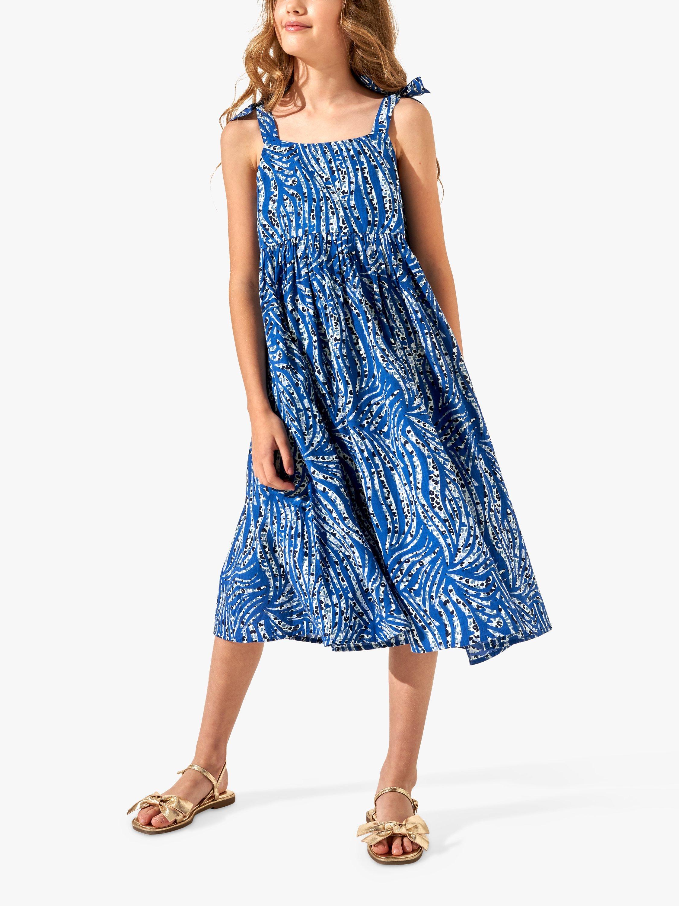 Angel & Rocket Kids' Zoe Zebra Print Dress, Blue