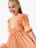 Angel & Rocket Kids' Allegra Lace Trim Cotton Dress, Orange