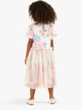 Angel & Rocket Kids' Azalea Floral Print Ballerina Dress, Ivory/Multi