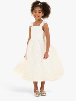 Angel & Rocket Kids' Olivia Sparkle Embroidered Ocassion Dress, White - view 2, White