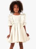 Angel & Rocket Kids' Alessandra Broderie Ruffle Dress, White, White