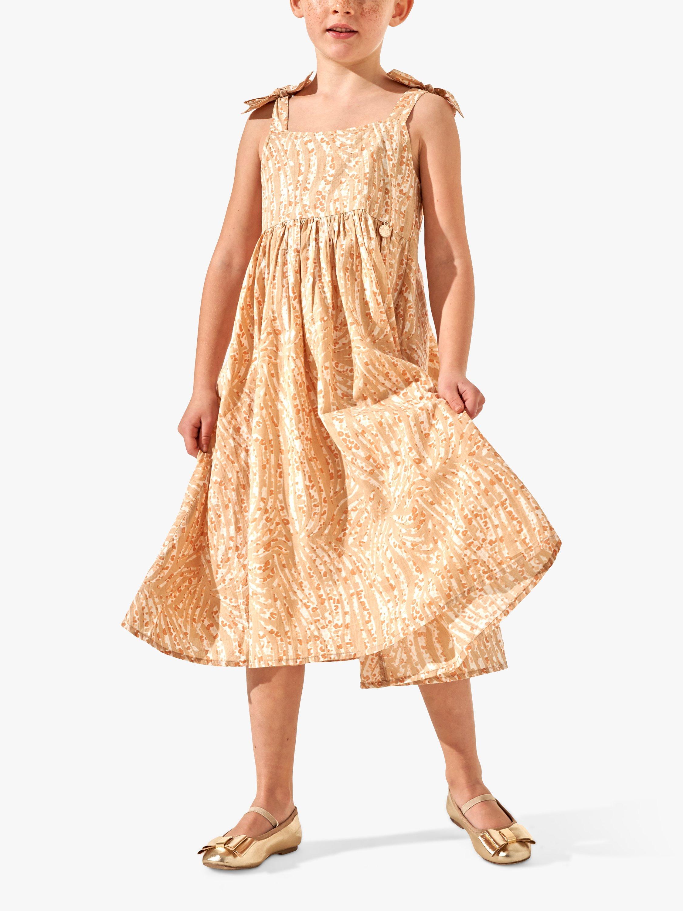 Angel & Rocket Kids' Zoe Zebra Print Dress, Sand