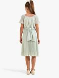 Angel & Rocket Kids' Camille Pleated Midi Occasion Dress, Sage