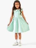 Angel & Rocket Kids' Button Through Striped Dress, Green