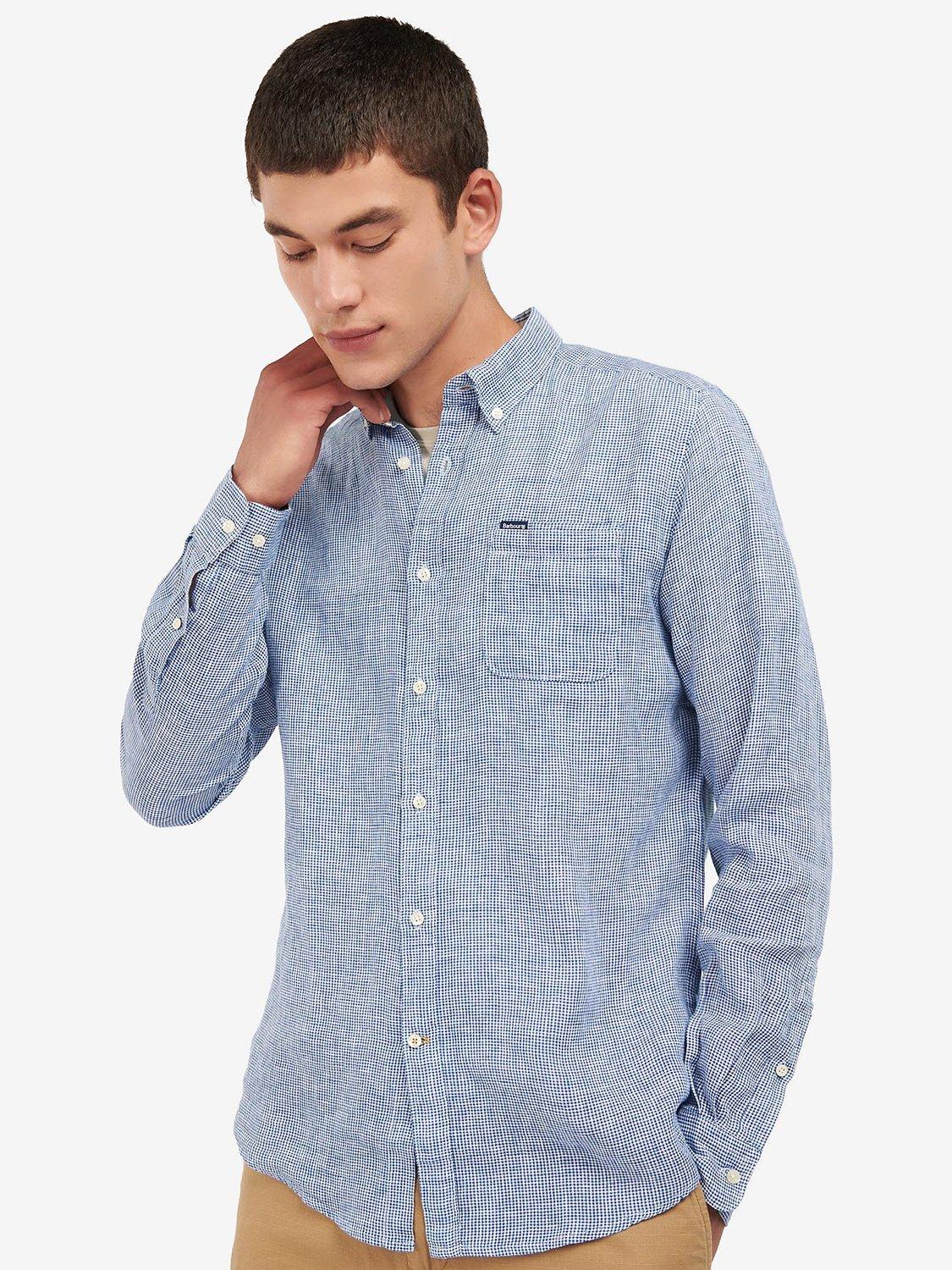 Barbour Linton Tailored Long Sleeve Shirt, Navy