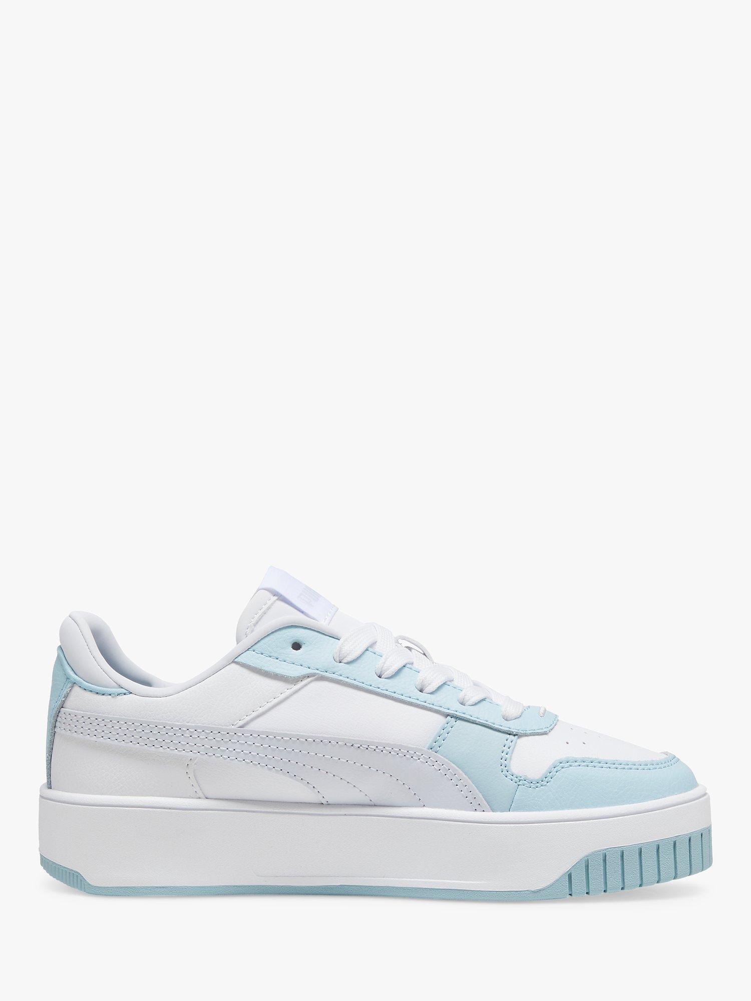 PUMA Kids' Carina Street Jr Leather Trainers, White/Blue