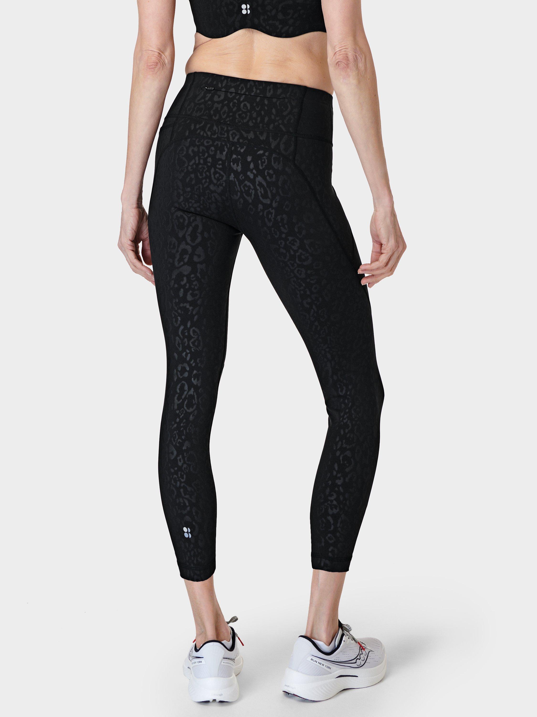 Sweaty Betty Power 7 8 Workout Leggings Black Leopard Emboss