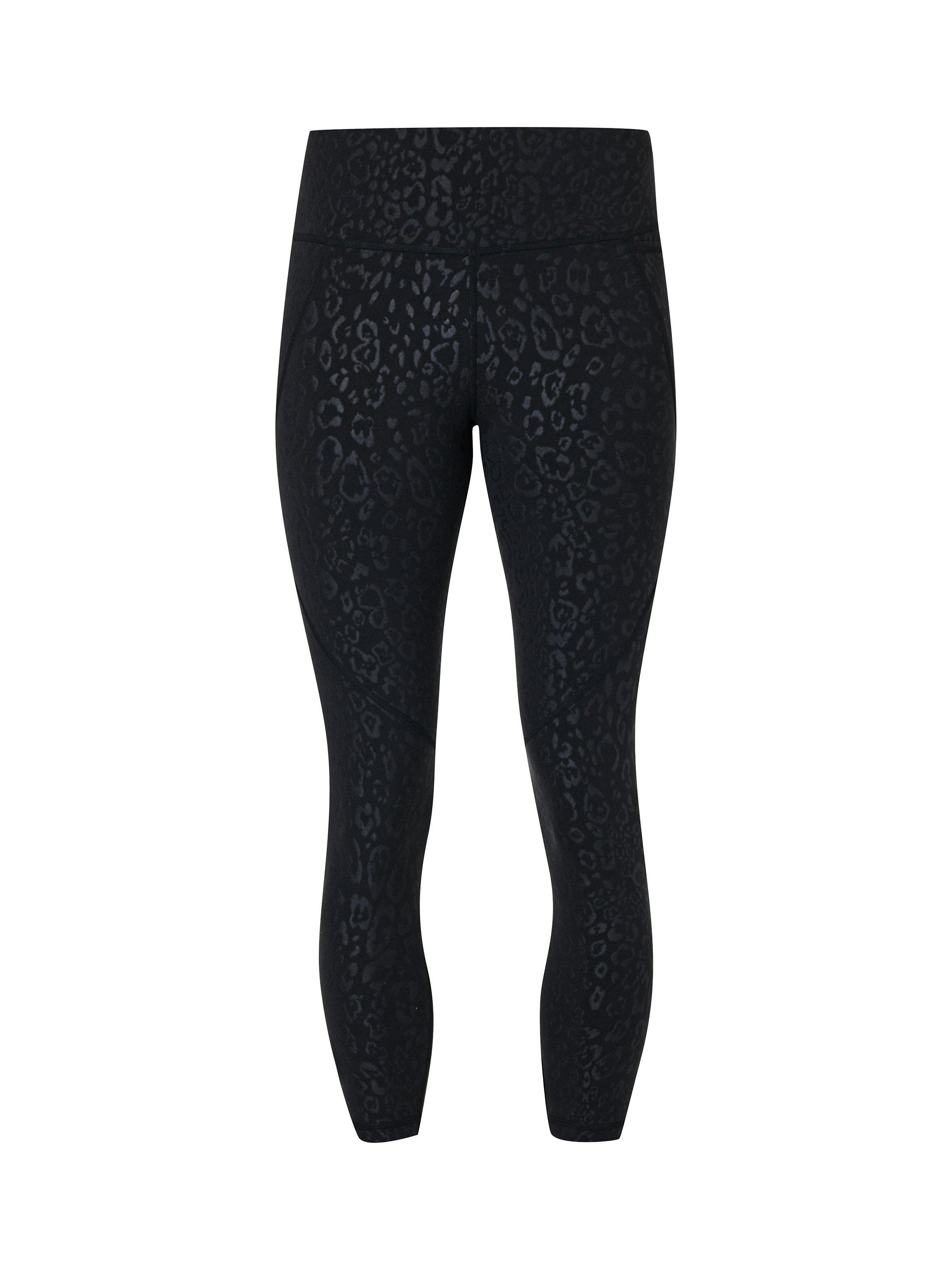 Sweaty Betty Power 7 8 Workout Leggings Black Leopard Emboss