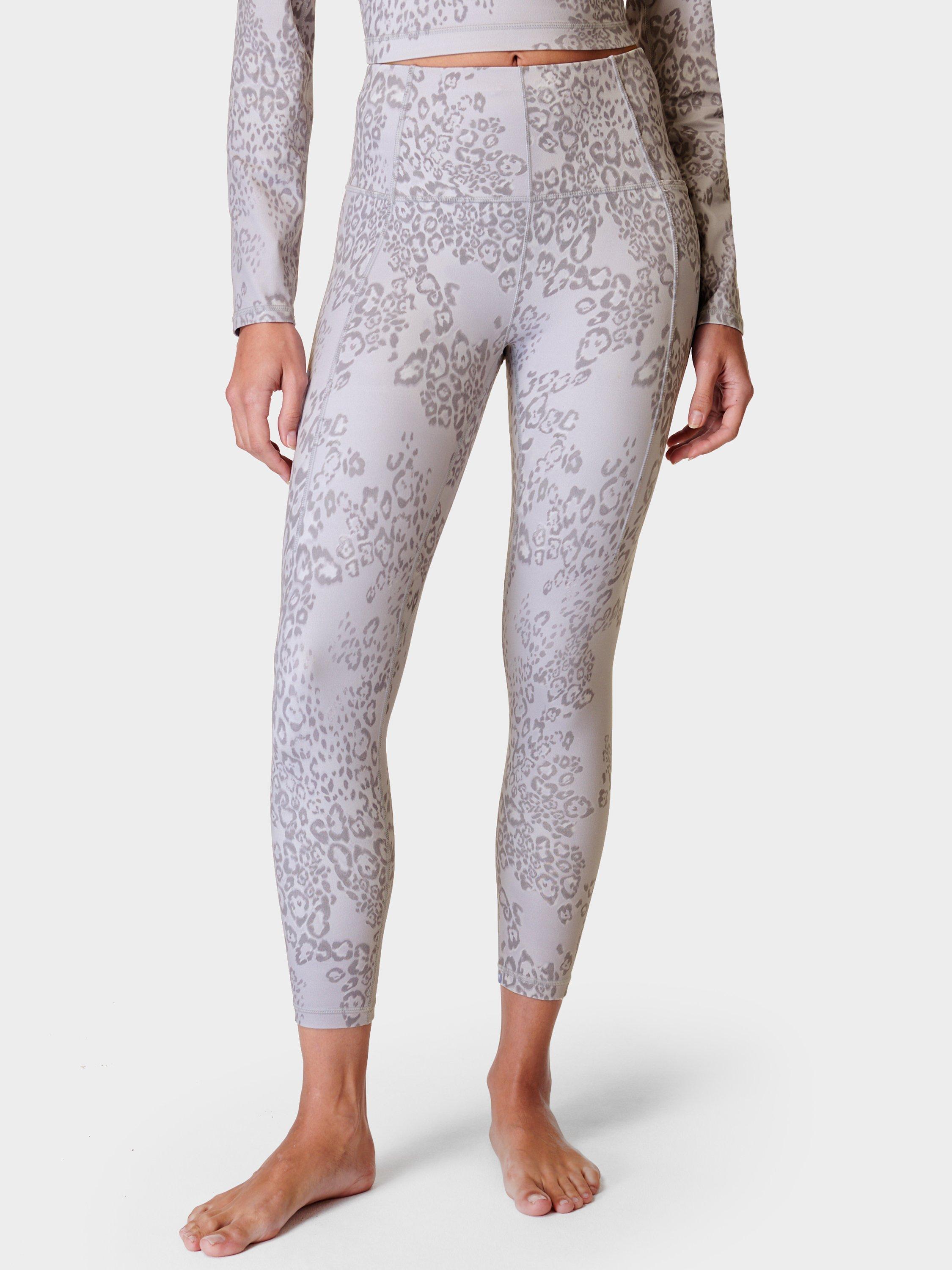 Sweaty Betty Super Soft 7/8 Yoga Leggings, Grey Smokey Leopard