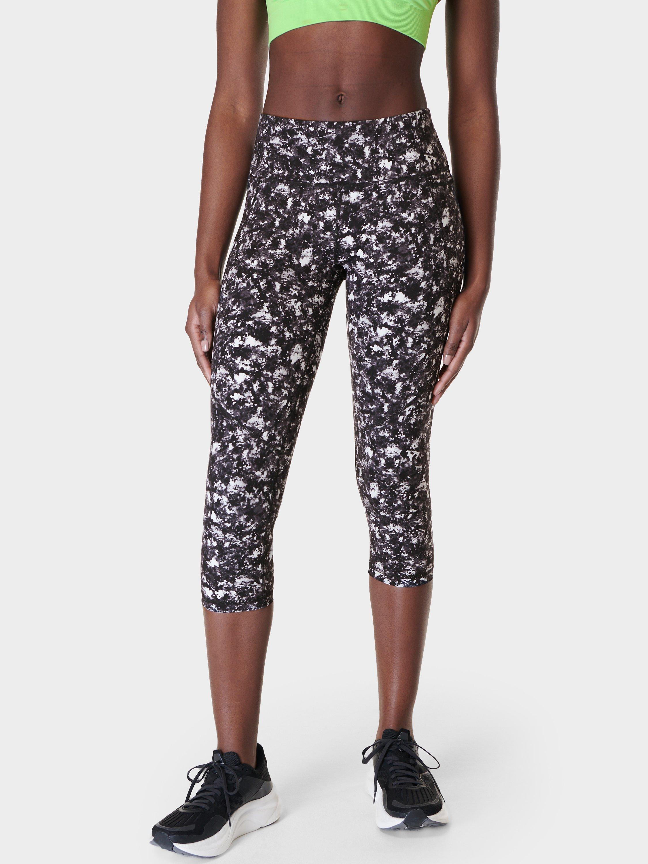 Sweaty Betty Power Cropped Workout Leggings, Black/Multi