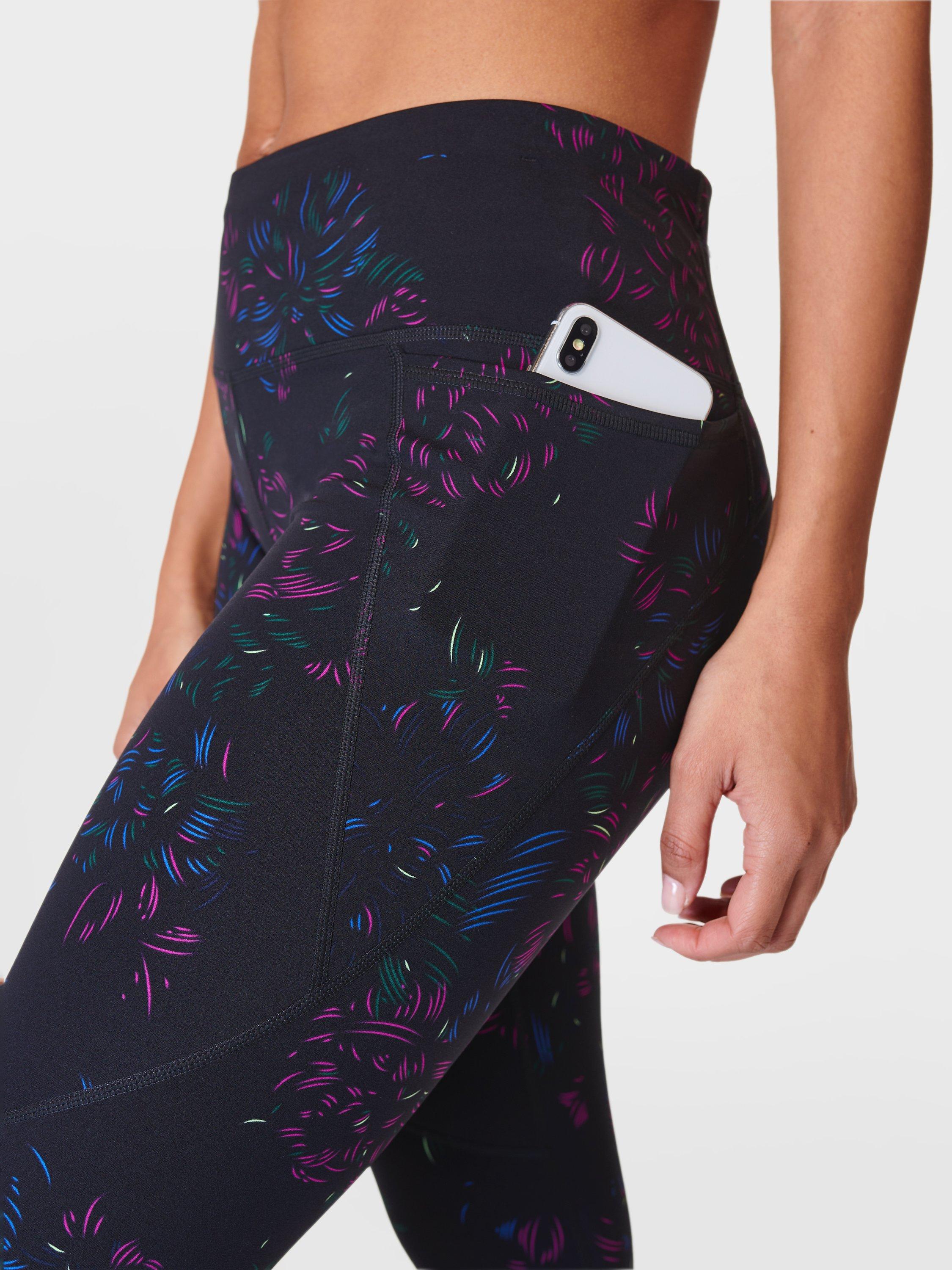 Sweaty Betty Power 7 8 Workout Leggings Black Floral Stroke
