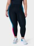 Sweaty Betty Power UltraSculpt High Waist 7/8 Workout Leggings, Black/Pink Reefteal