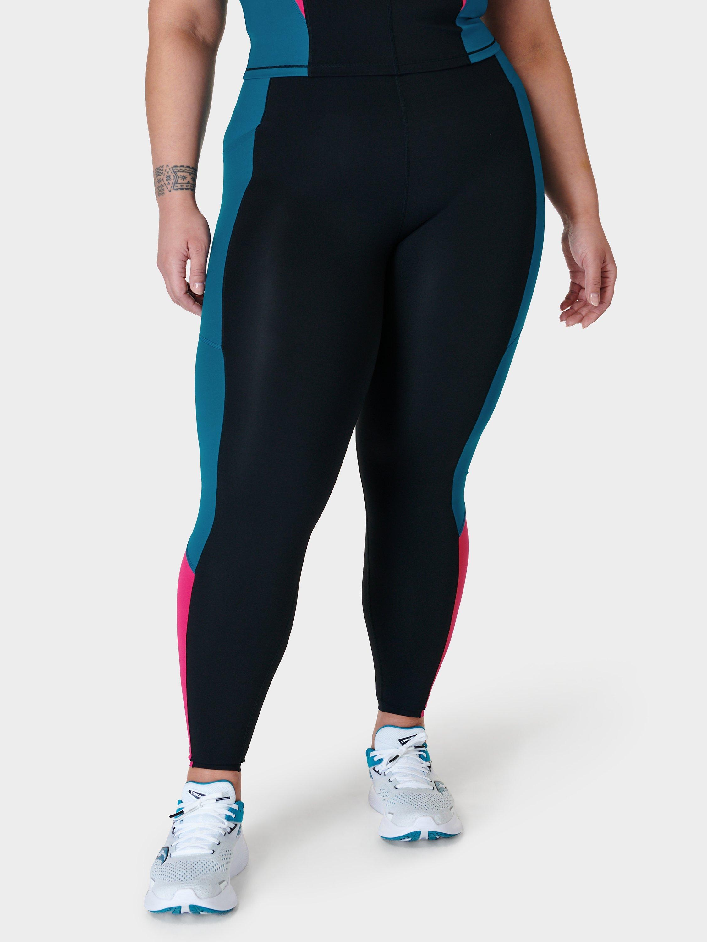 Product image 1 of 6, which shows Sweaty Betty Power Ultra Sculpt High Waist Leggings, Black/Pink Reefteal, XS