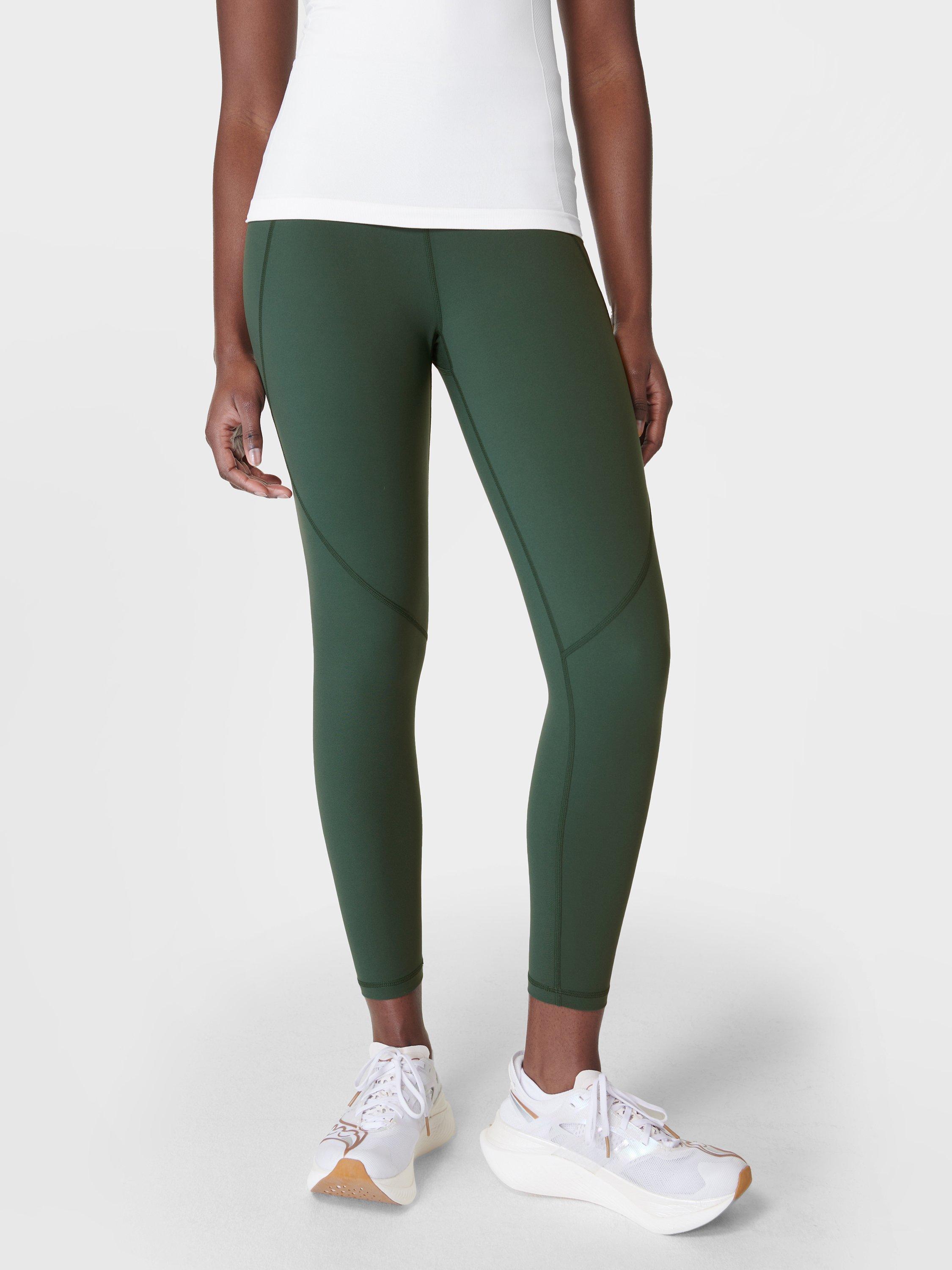 Product image 2 of 5, which shows Sweaty Betty Power 7/8 Gym Leggings, Trek Green, XXS
