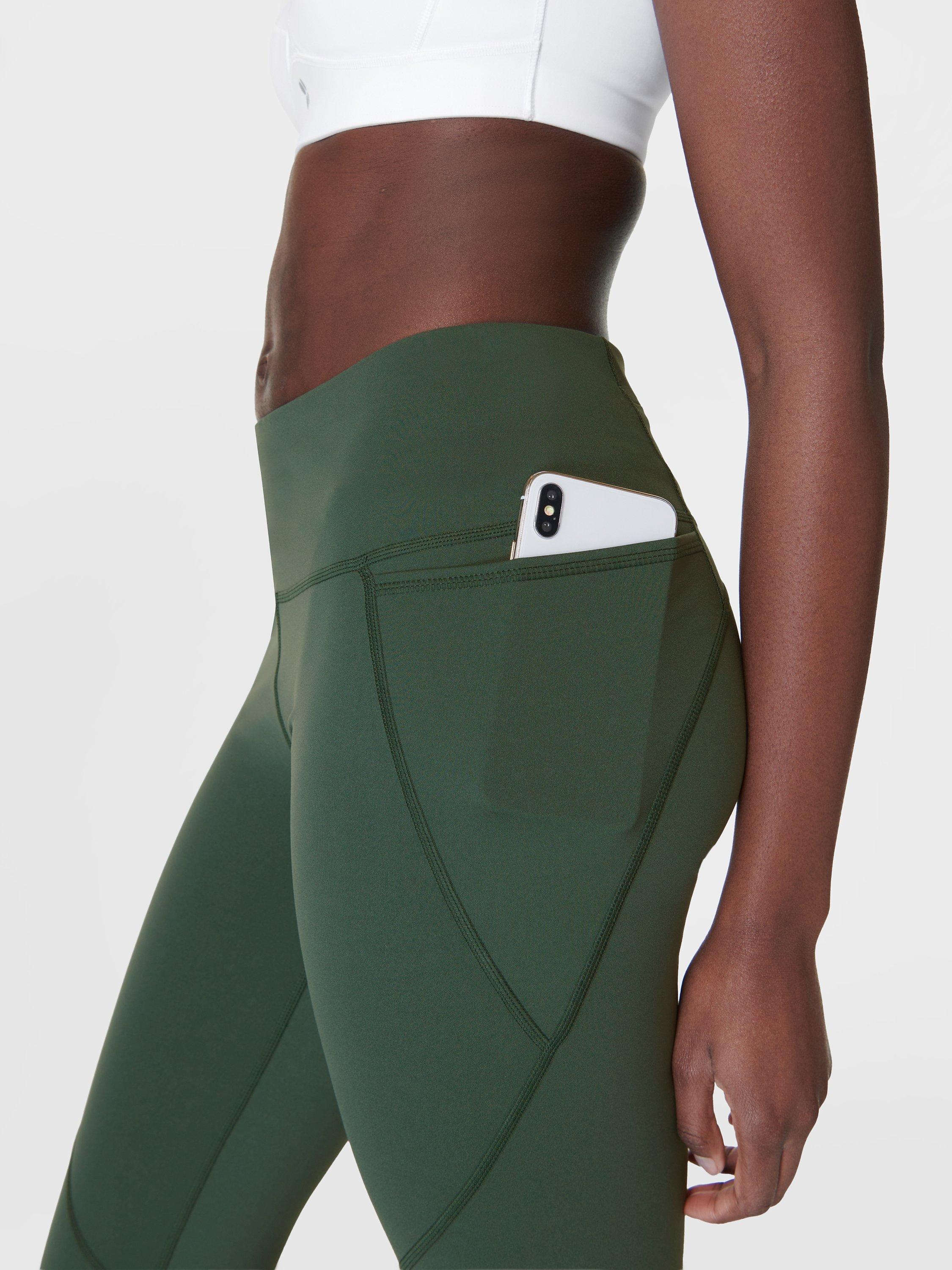 Product image 4 of 5, which shows Sweaty Betty Power 7/8 Gym Leggings, Trek Green, XXS