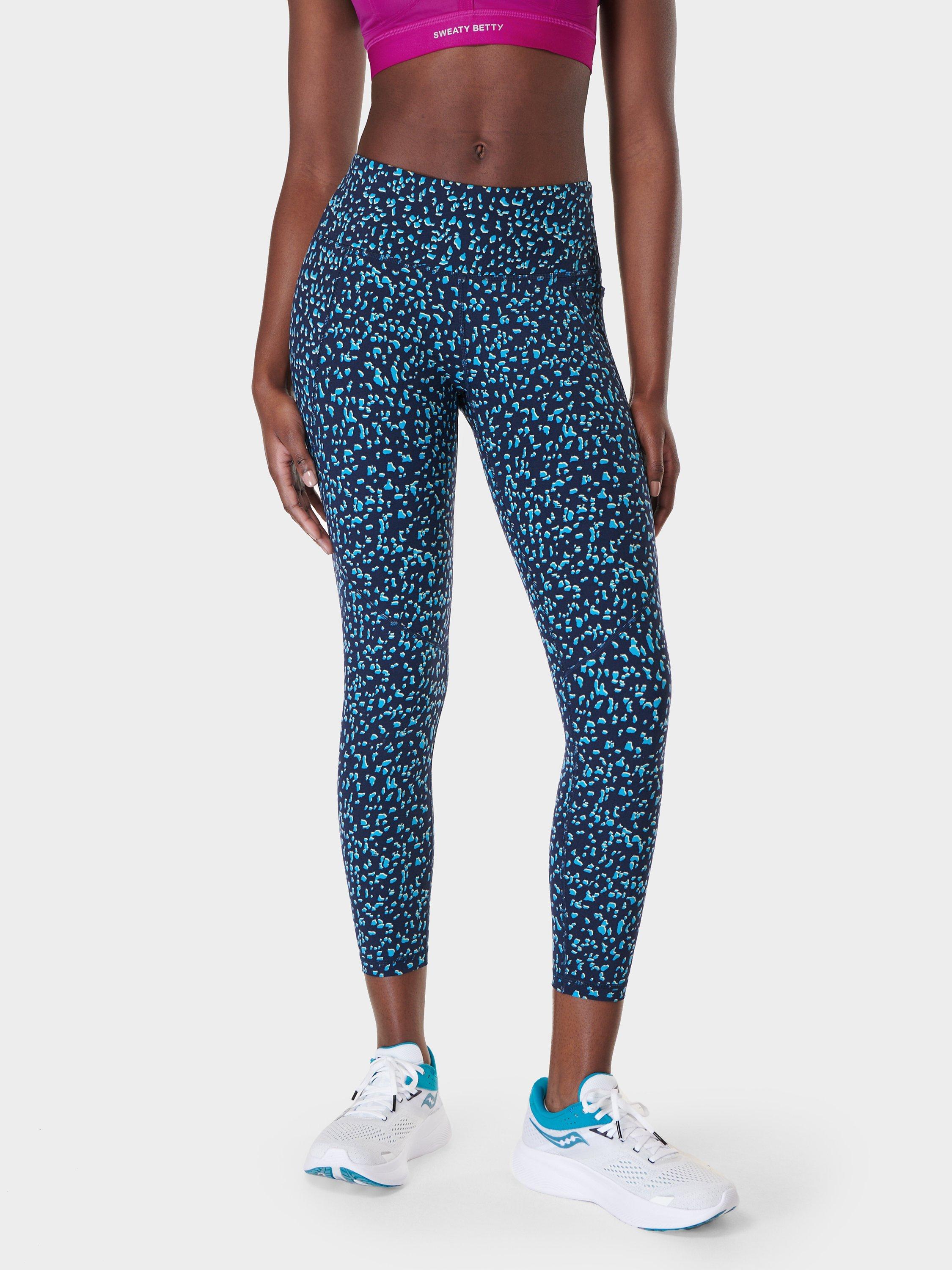 Sweaty Betty Power 7/8 Workout Leggings, Blue Abstract, XXS