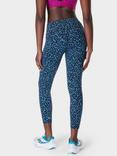 Sweaty Betty Power 7/8 Workout Leggings, Blue Abstract