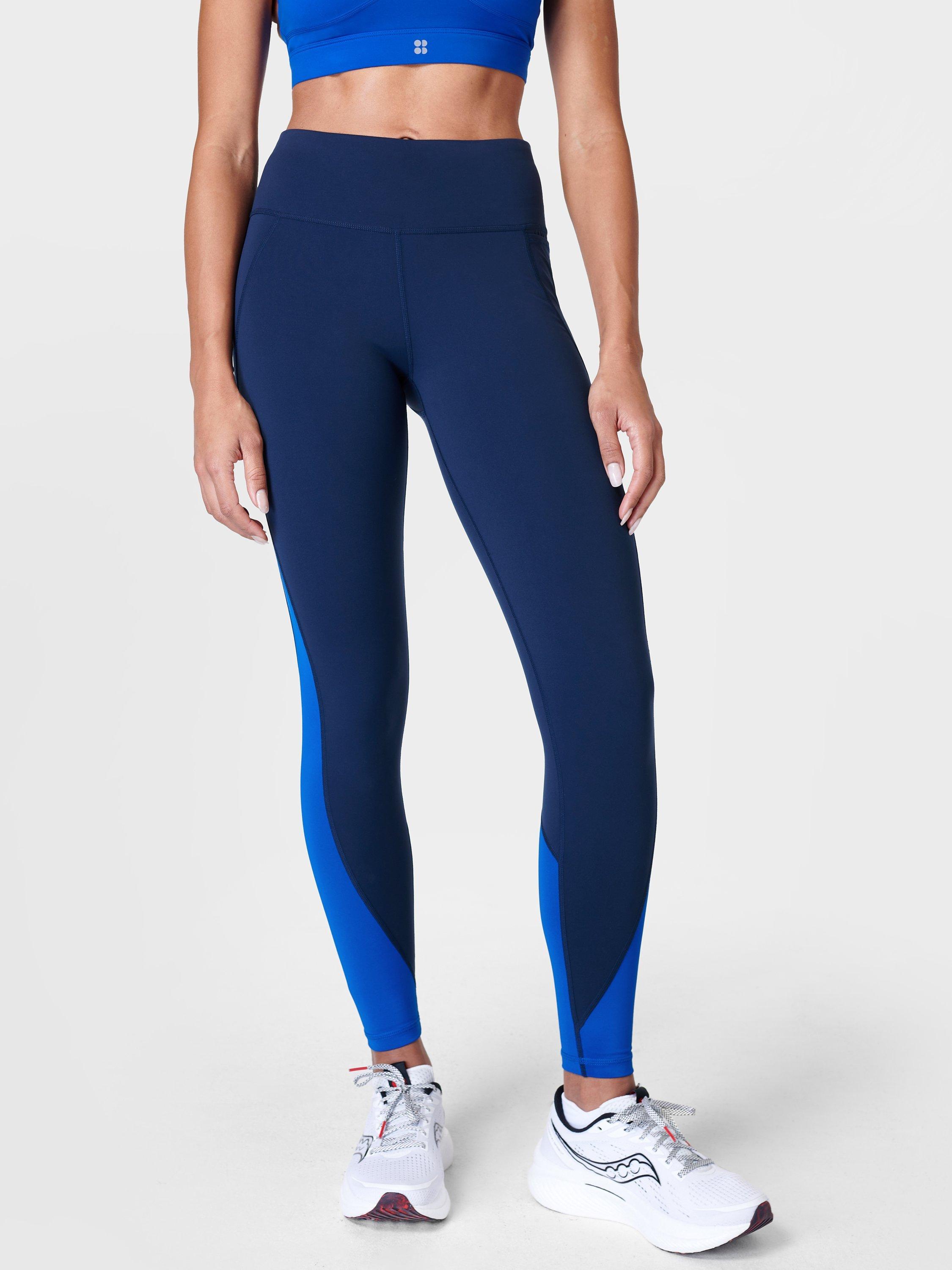 Sweaty Betty  Power Workout Colour Curve Leggings, Lightning Blue/Navy
