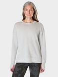 Sweaty Betty After Class Organic Cotton Blend Longline Sweatshirt, Light Grey Marl