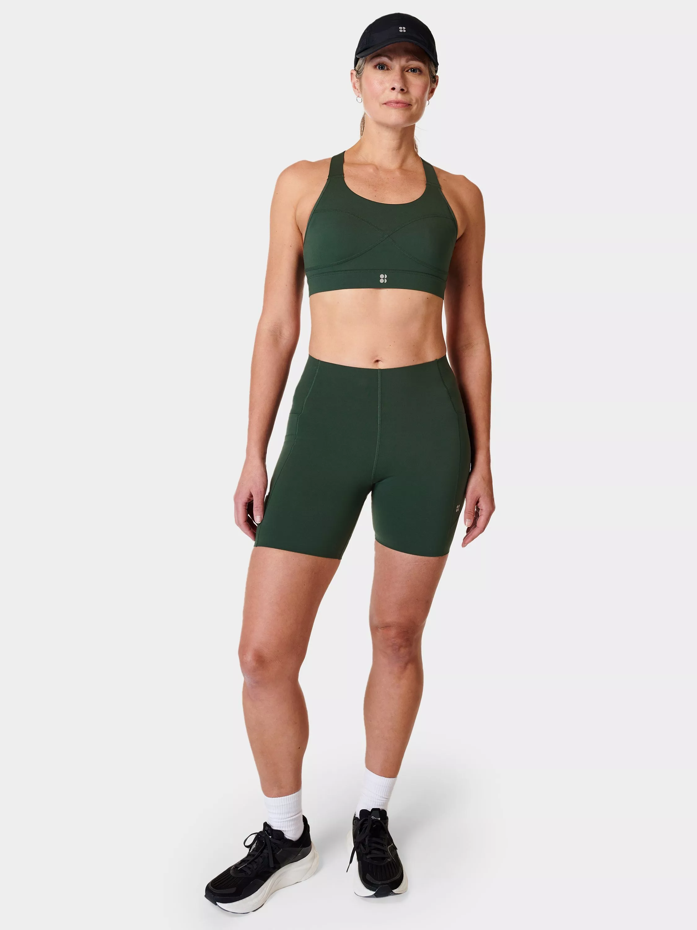 Bandier Sincerely Jules Ivy One Shoulder Bra - Fatigue Green 2XL Sports Bra With Back Cutout