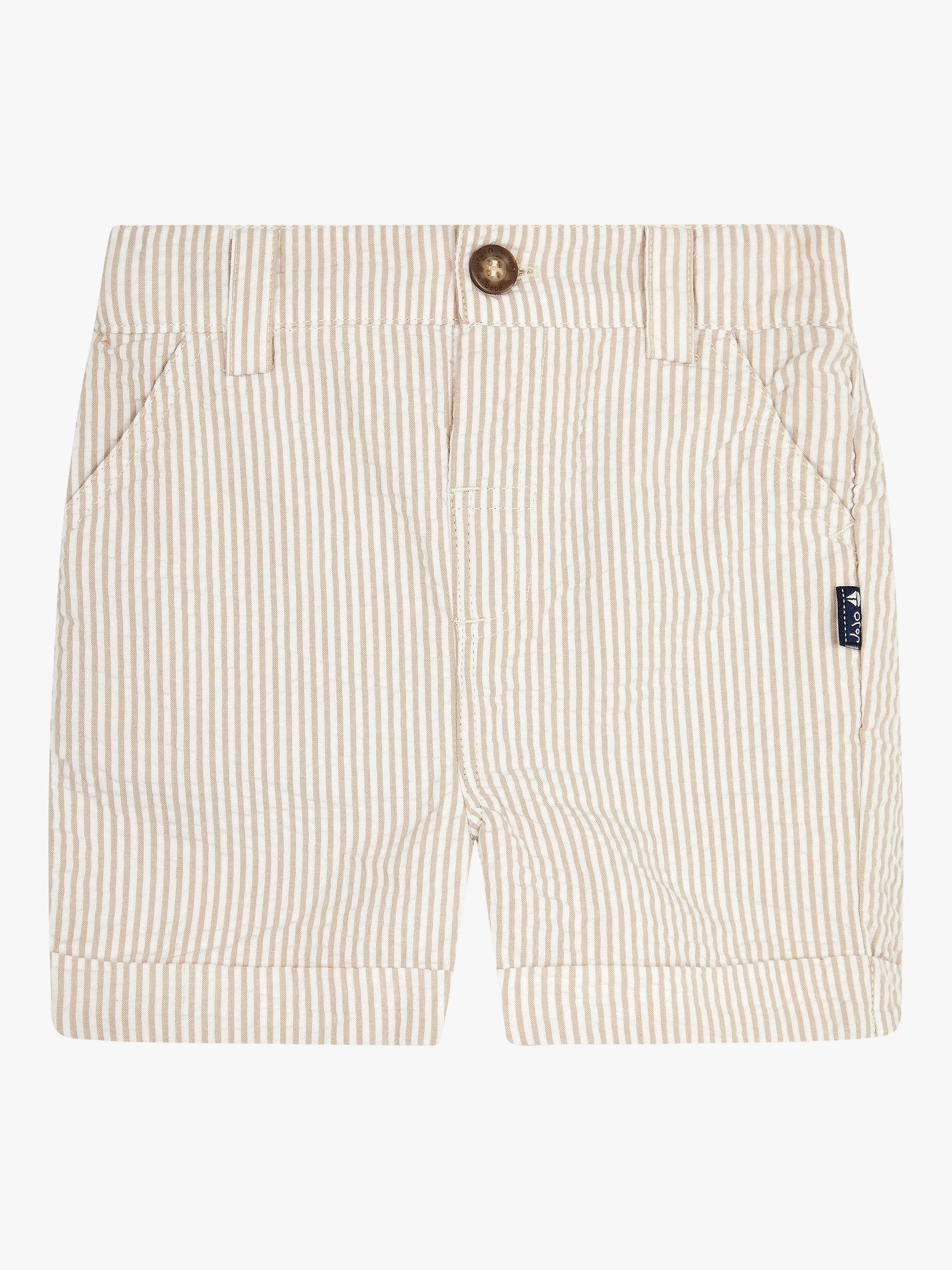 JoJo Maman Bébé Baby Seersucker Shorts, Stone