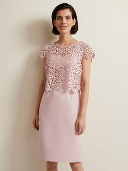 Phase Eight Daisy Textured Bodice Dress, Pale Pink