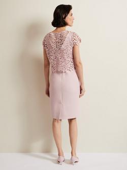Phase Eight Daisy Textured Bodice Dress - view 2, Pale Pink