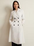 Phase Eight Eleanor Pleated Back Trench Coat, Ivory