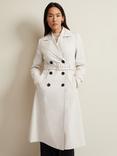 Phase Eight Eleanor Pleated Back Trench Coat, Ivory