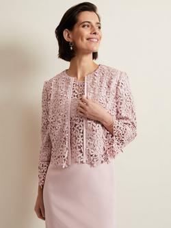 Phase Eight Daisy Textured Floral Jacket, Pale Pink, Pale Pink