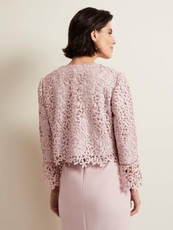 Phase Eight Daisy Textured Floral Jacket, Pale Pink - view 2, Pale Pink