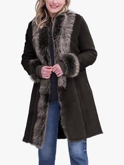 Celtic & Co. Toscana Trim Sheepskin Coat, Black, Black