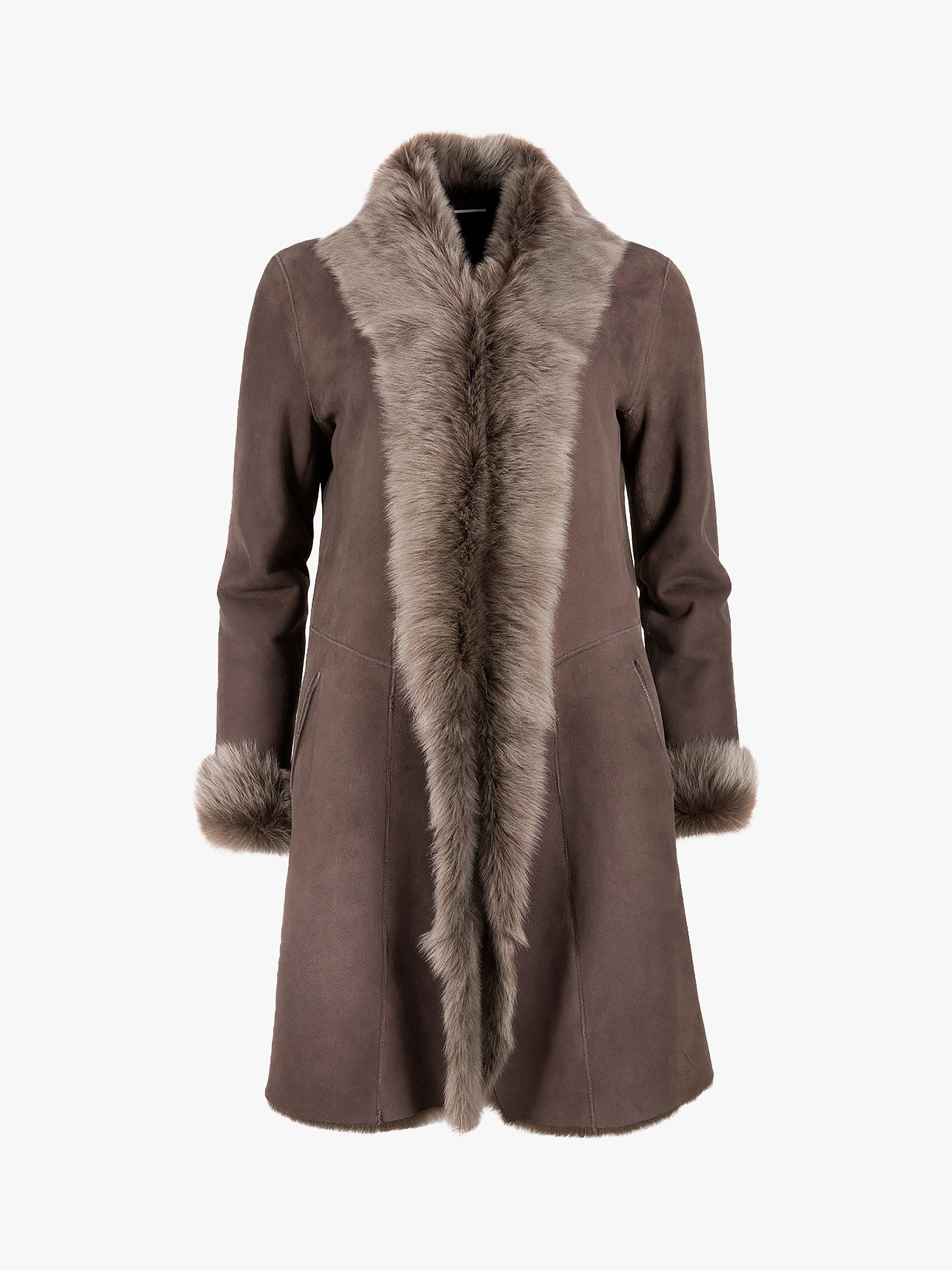 Product image 3 of 4, which shows Celtic & Co. Toscana Trim Sheepskin Coat, Dark Nutmeg, 16