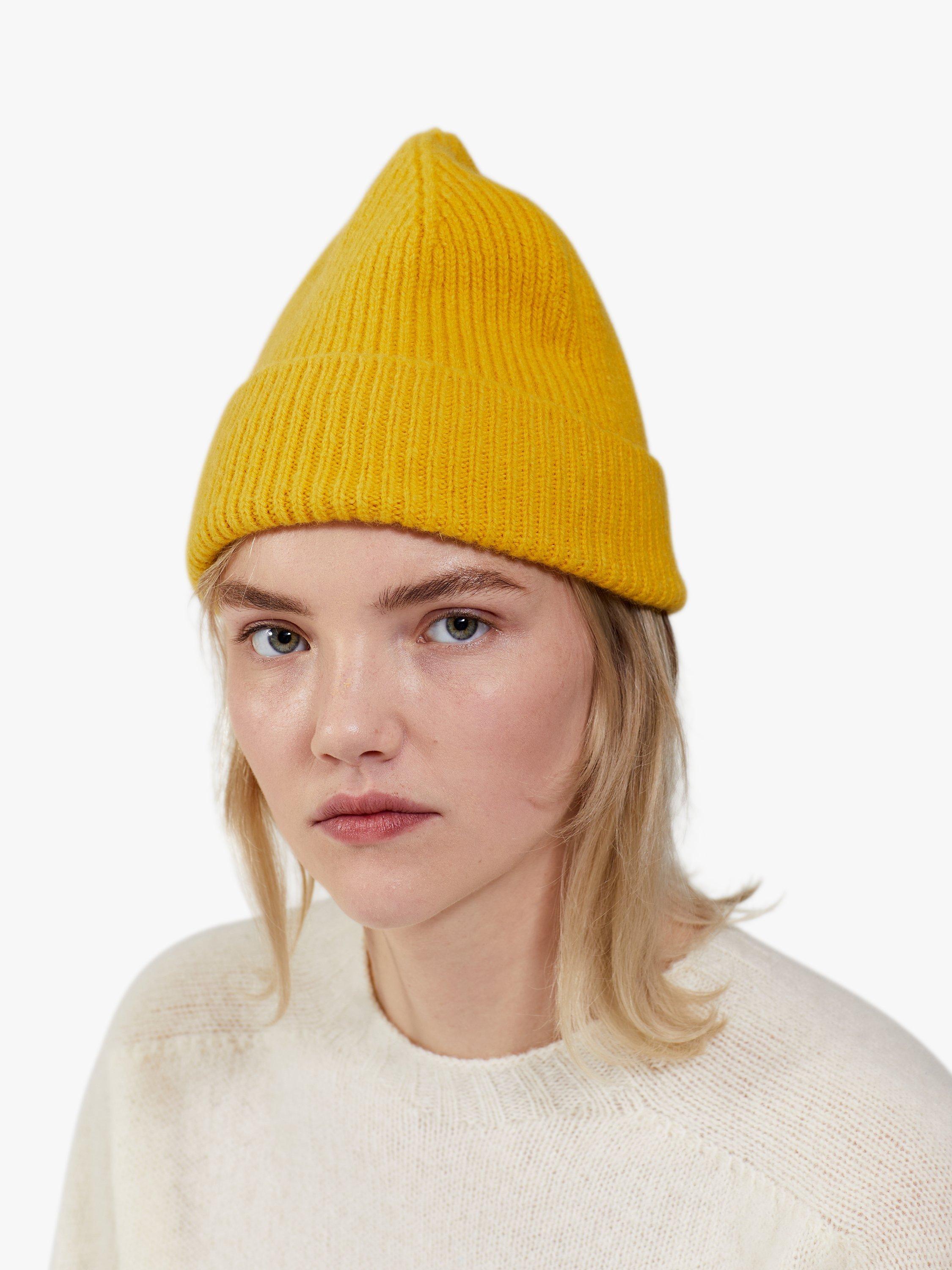 Le Bonnet Lambswool Blend Unisex Beanie, Mustard