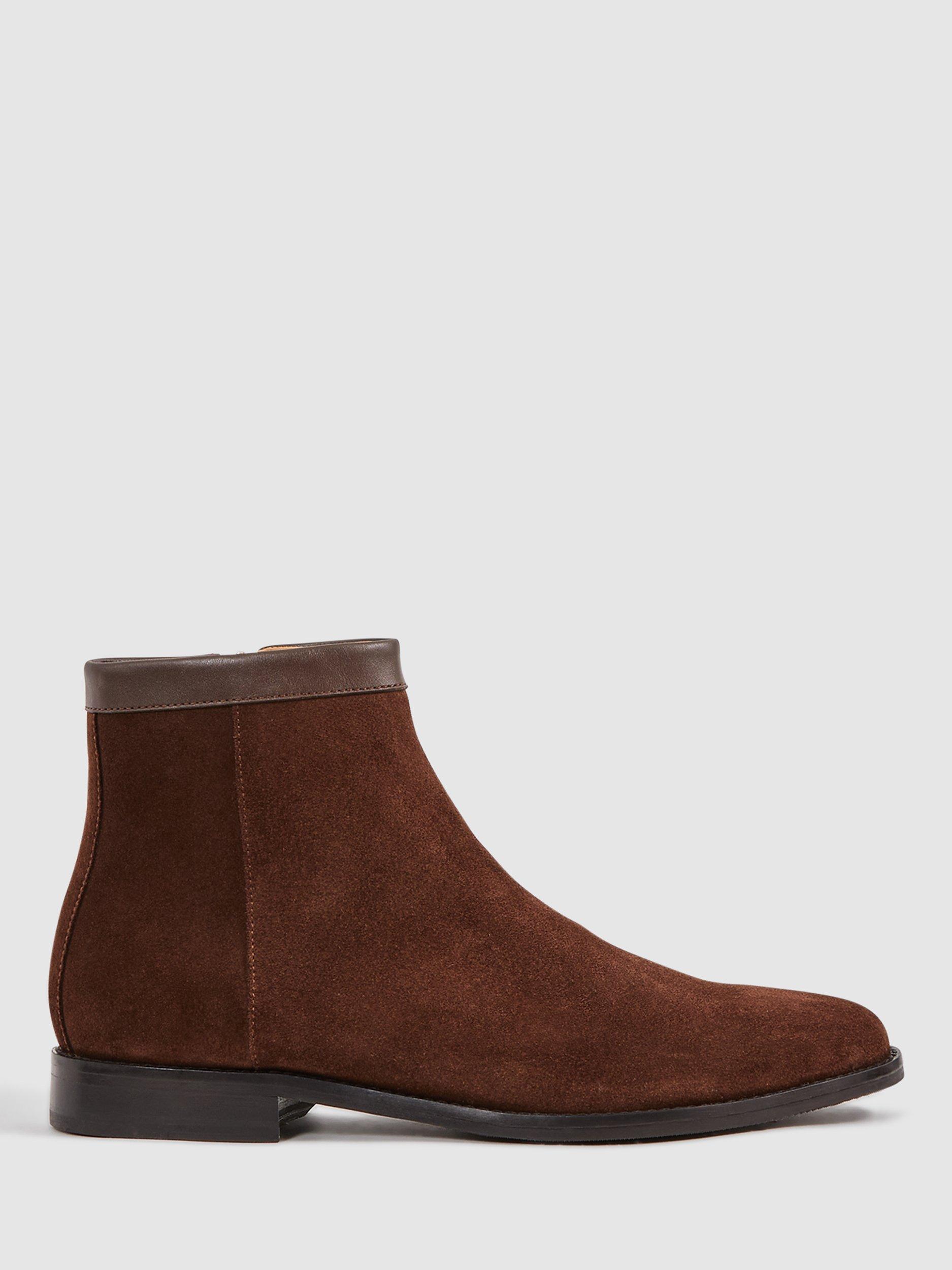 Reiss Clay Suede Zip Up Boots